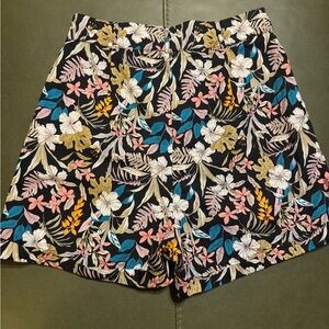 Nasty Gal High Waist Floral Shorts - Black, Pink, Blue, Yellow, Size 2